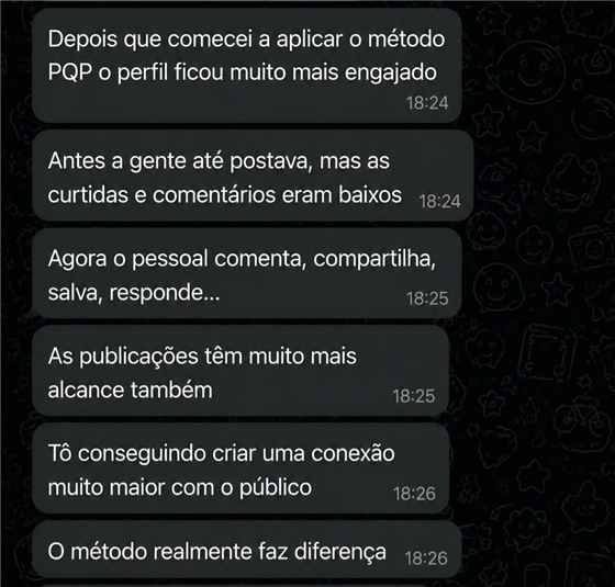 Depoimento engajamento e conexão Método PQP